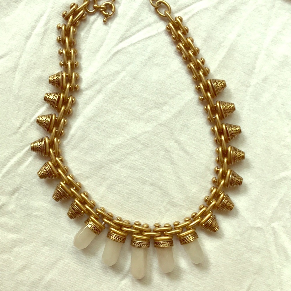 Madewell bib statement necklace milk stone